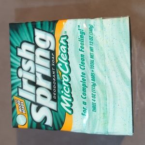 Irish Spring Micro Clean With Micro Beads Deodorant Bar Soap Three Bars NOS NIP